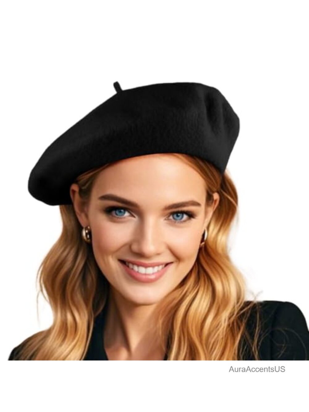 French Wool Blend Beret Hat for Women Fixed Slim Fit Hand Wash